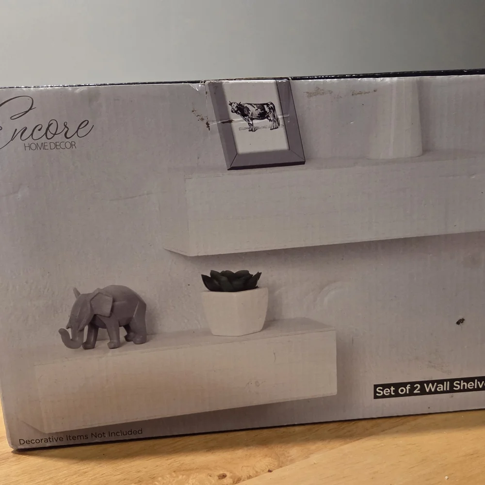White Wall Shelf Set - Set of 2 Shelves - NIB